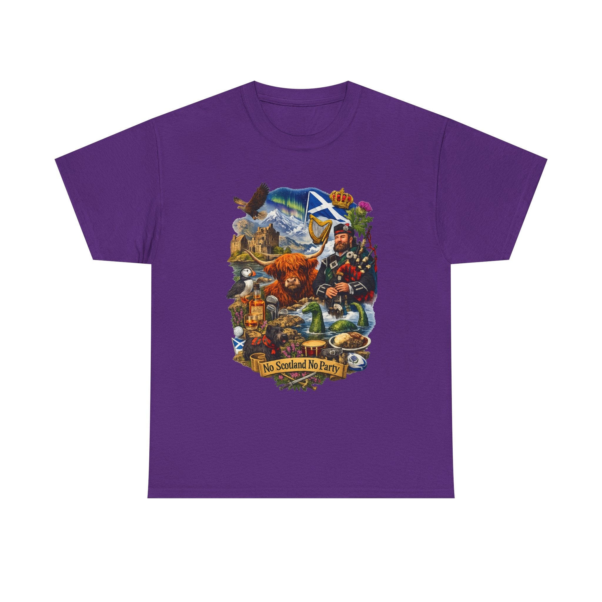 Scotland Collage T-Shirt — "No Scotland No Party" Scottish Heritage Tee