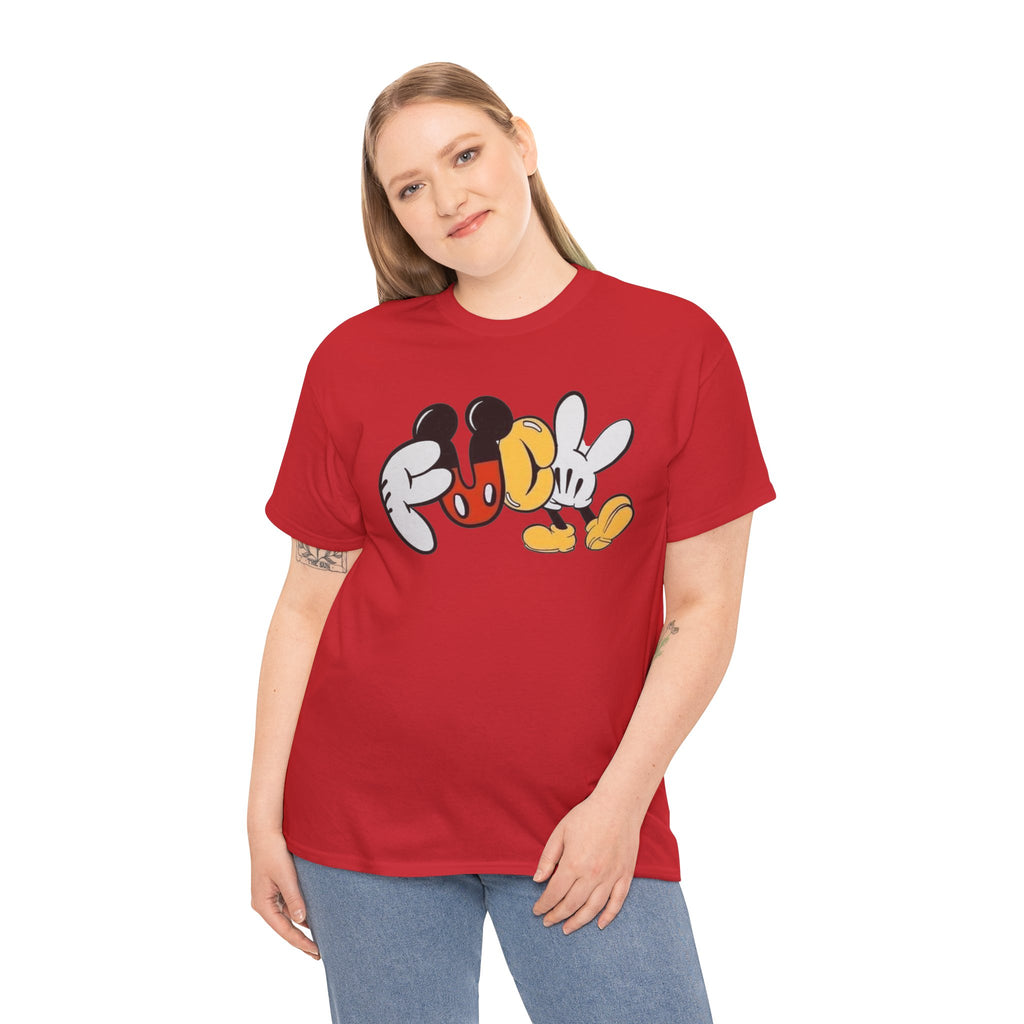F**K Disney Graphic Tee — Playful Cartoon Hands & Shoes Design
