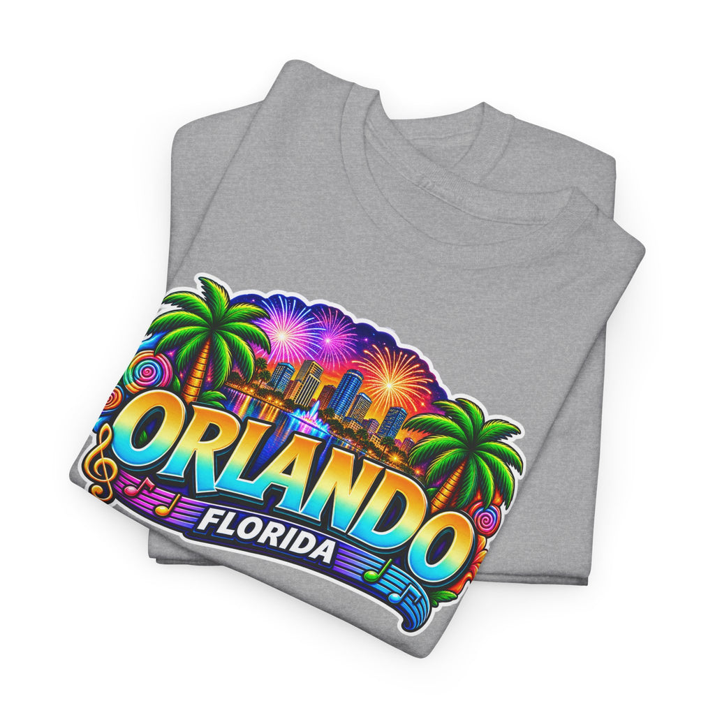 Orlando Florida Retro Sunset Palm Cotton T-Shirt