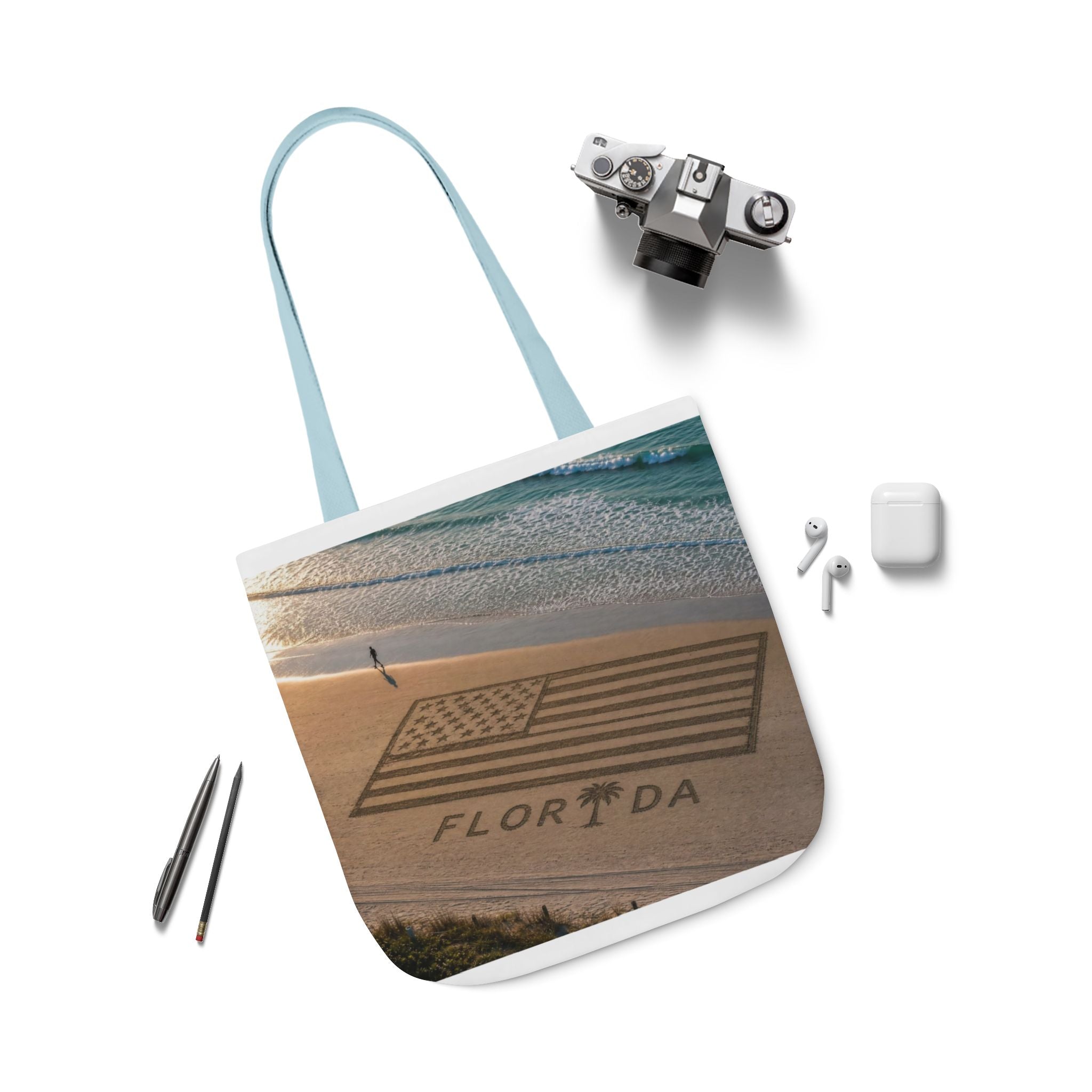 Florida Canvas Tote Bag, 5-Color Straps