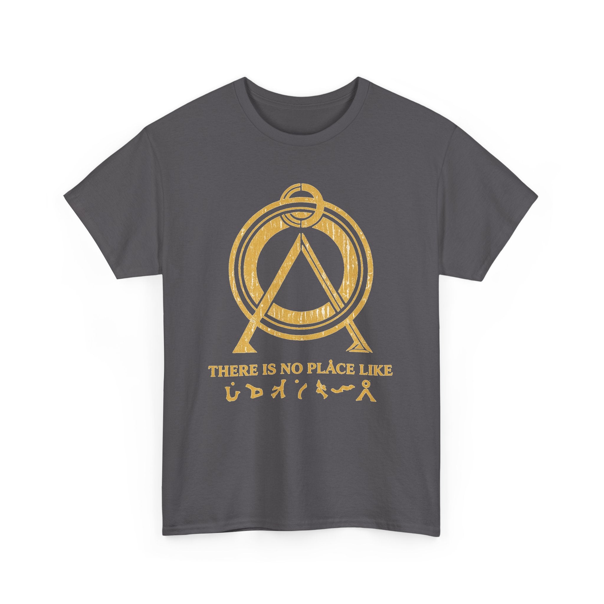 There Is No Place Like Home Graphic Tee — Vintage Gold Sigil T‑Shirt
