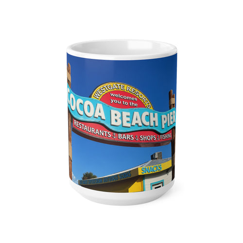 Cocoa Beach Pier Ceramic Coffee Mug — 11oz & 15oz Souvenir Beach Mug