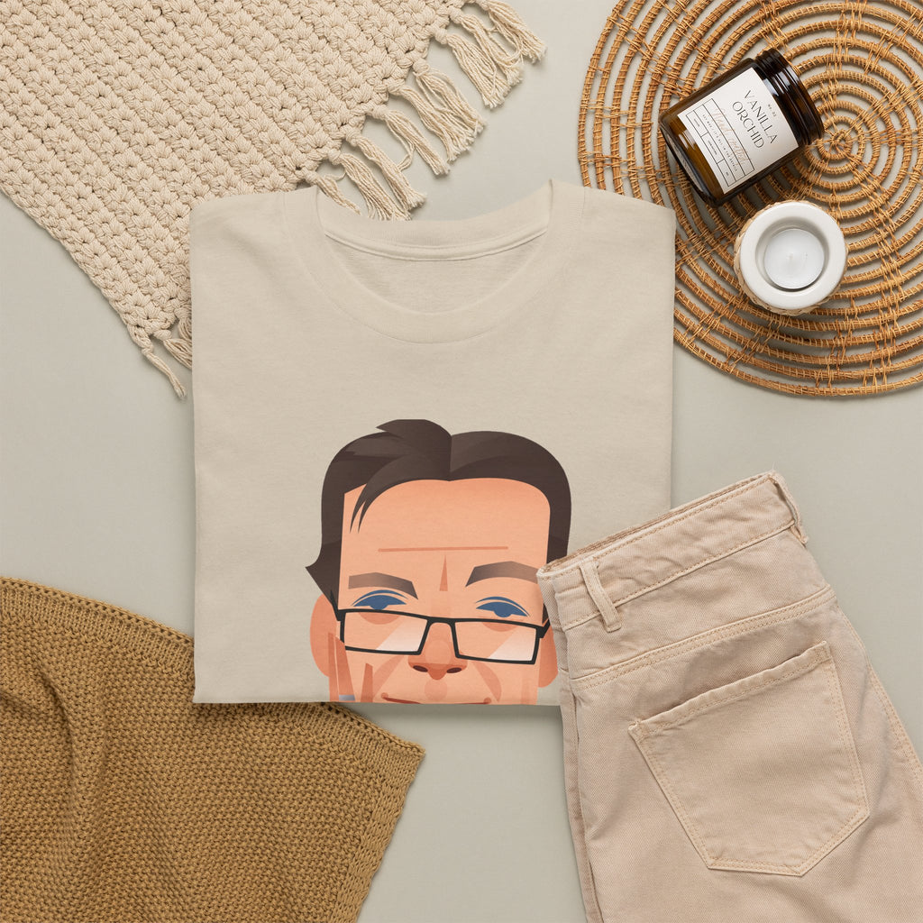 Tony Wilson Manchester Legend Caricature Gentleman Face Cotton T-Shirt