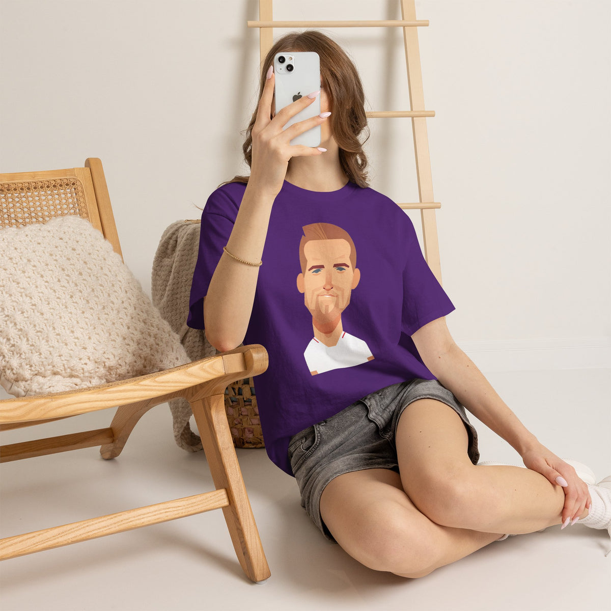 Harry Kane England Caricature Portrait Tee — Minimal Male Face Graphic Cotton T-Shirt