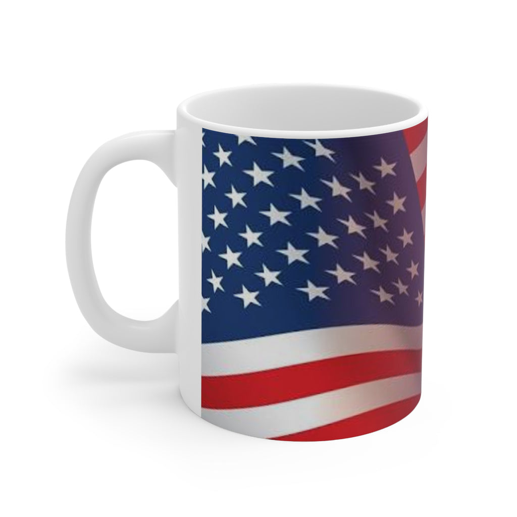 Memorial Day Ceramic Coffee Mug – American Flag “Remember and Honor” 11oz/15oz