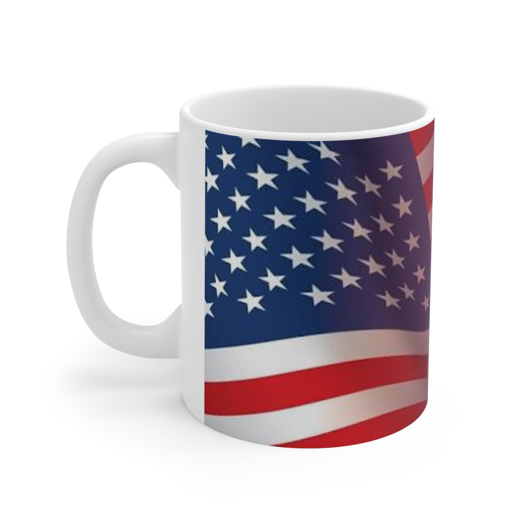 Memorial Day Ceramic Coffee Mug – American Flag “Remember and Honor” 11oz/15oz