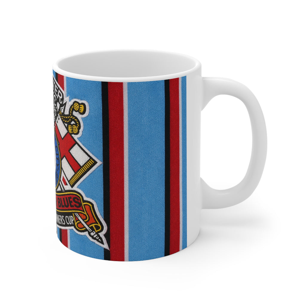 Manchester City Retro Crest Ceramic Mug — 11oz/15oz Football Coffee Cup