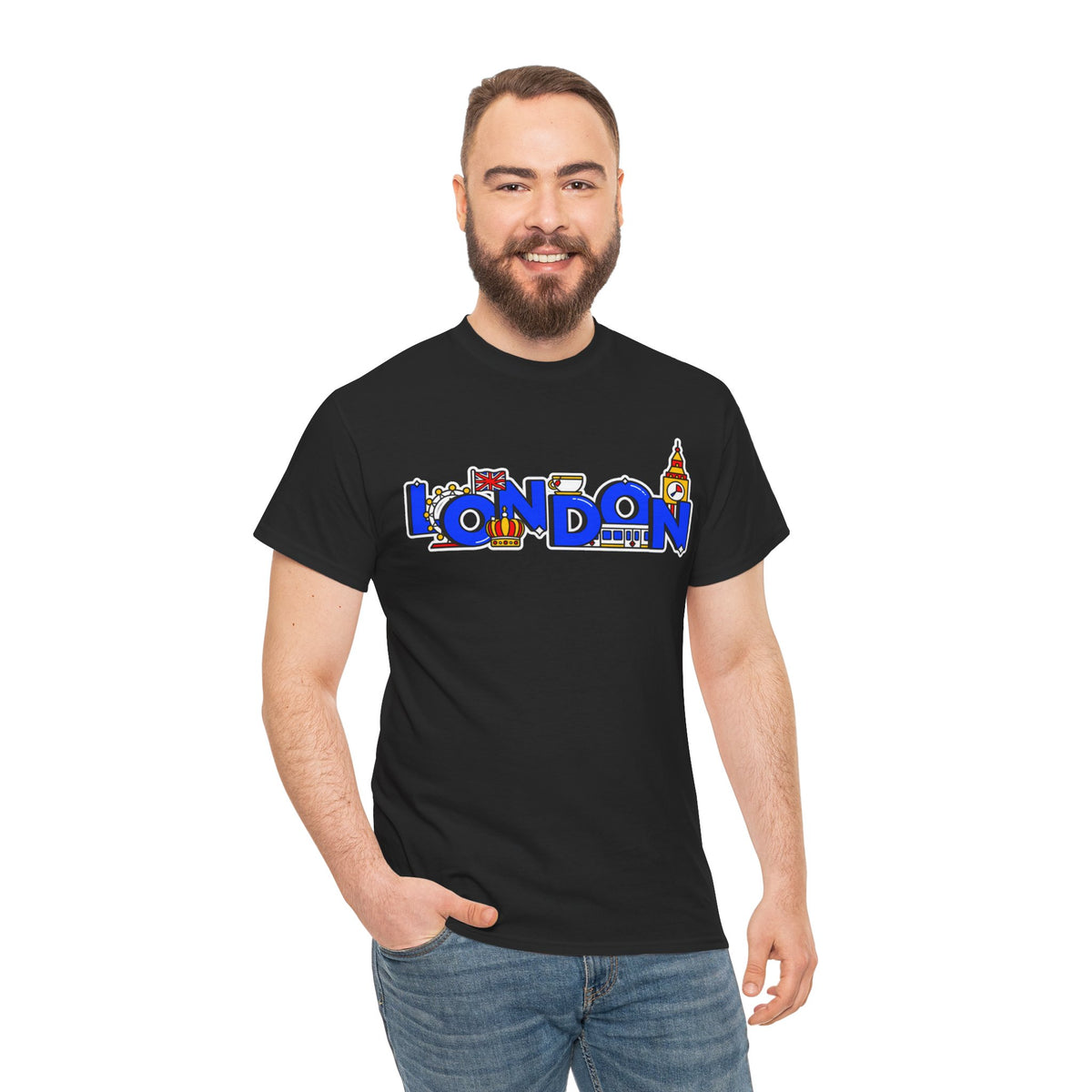 London Cityscape Tee — Illustrated London Landmarks Shirt