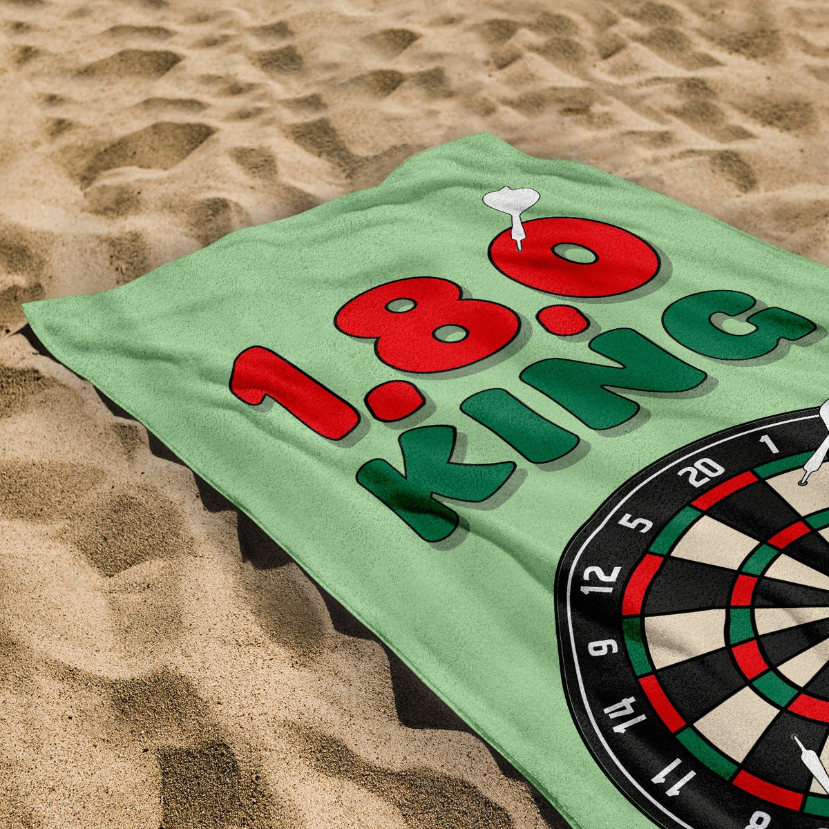 1,8,0 King - Darts Beach Towel - 150cm x 75cm