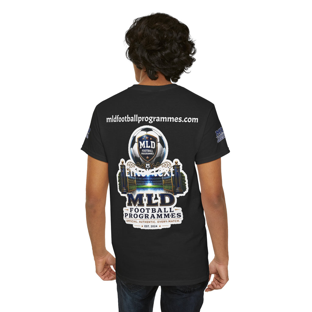 MLD Football Programmes Tee — Vintage Sports Logo Cotton T‑Shirt