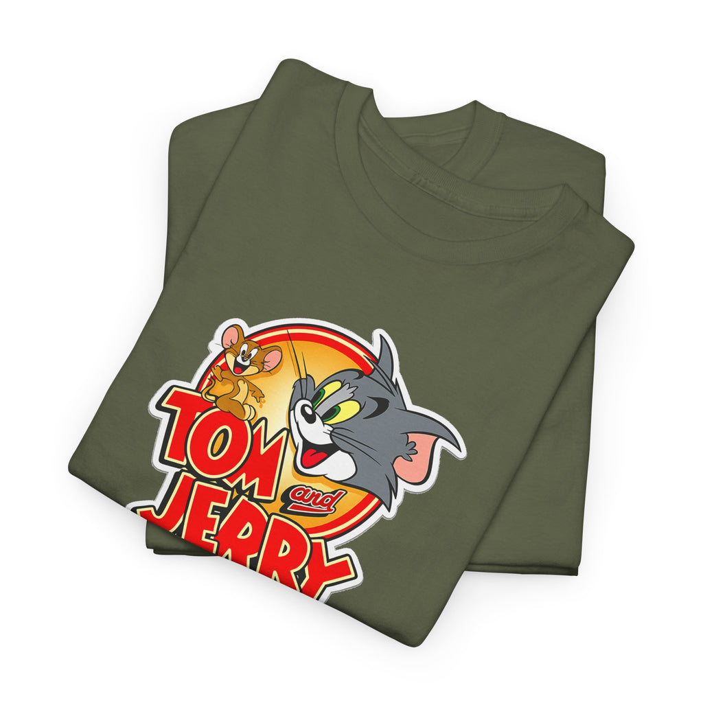 Tom & Jerry Retro Logo Cotton Tee — Classic Cartoon Graphic T-Shirt