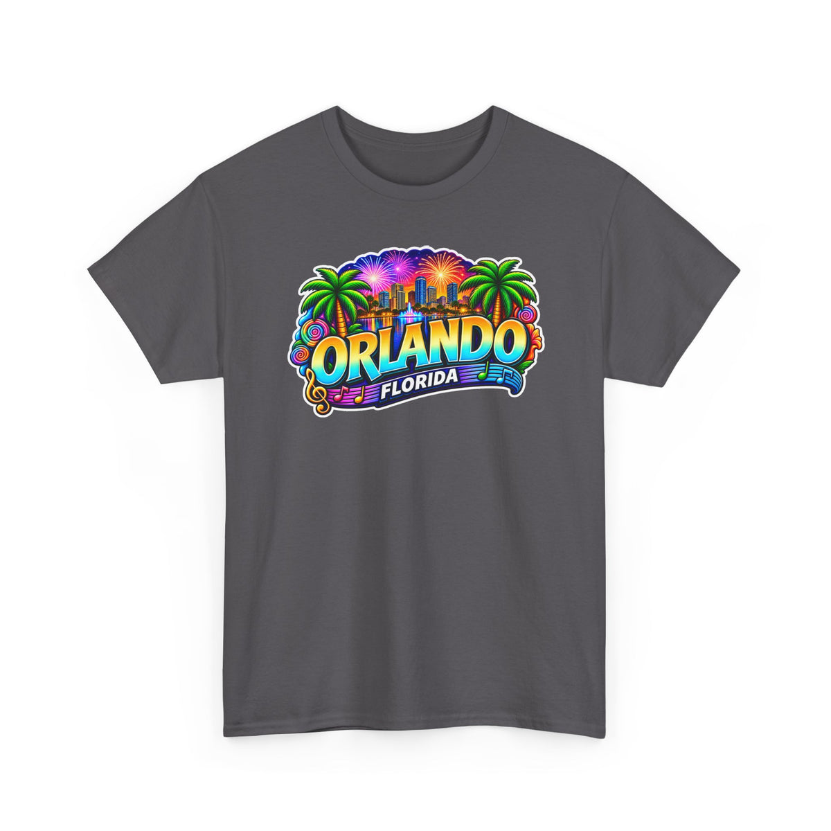 Orlando Florida Retro Sunset Palm Cotton T-Shirt