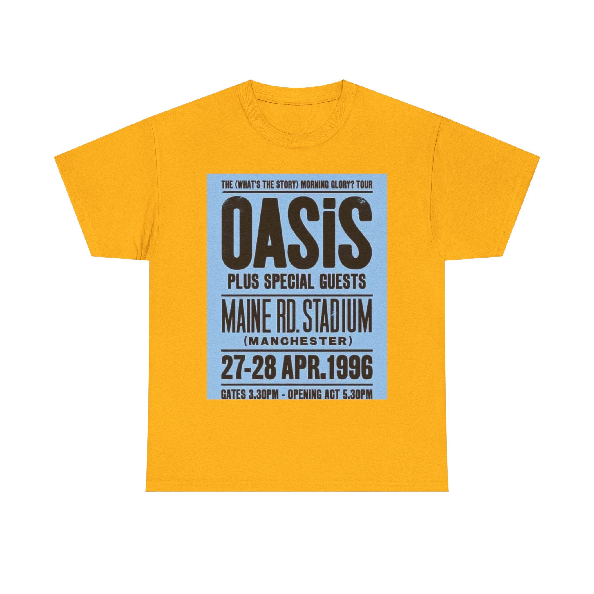 Oasis 1996 Maine Road Tour Poster T‑Shirt — Maine Rd. Stadium Concert Tee
