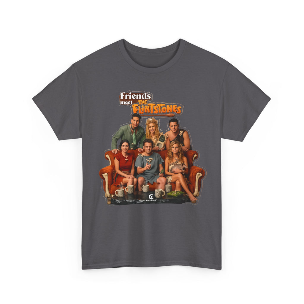 Friends meets the Flintstones TV Sitcom Cast Graphic Tee — 'Friends' Retro Couch Design