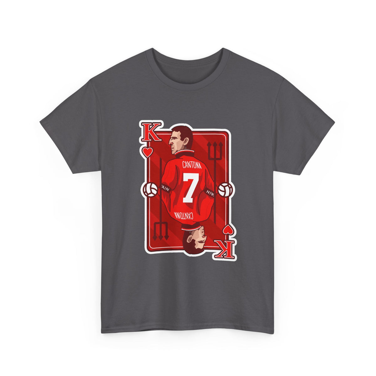 Cantona Playing Card Cotton T-Shirt / Tee — Number 7 Custom Jersey Design
