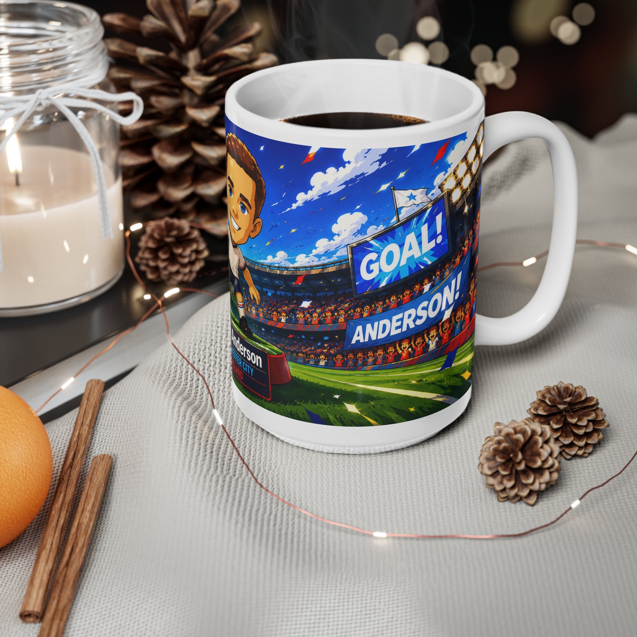 Elliot Anderson Man City & England Anime Coffee Mug — 11oz/15oz