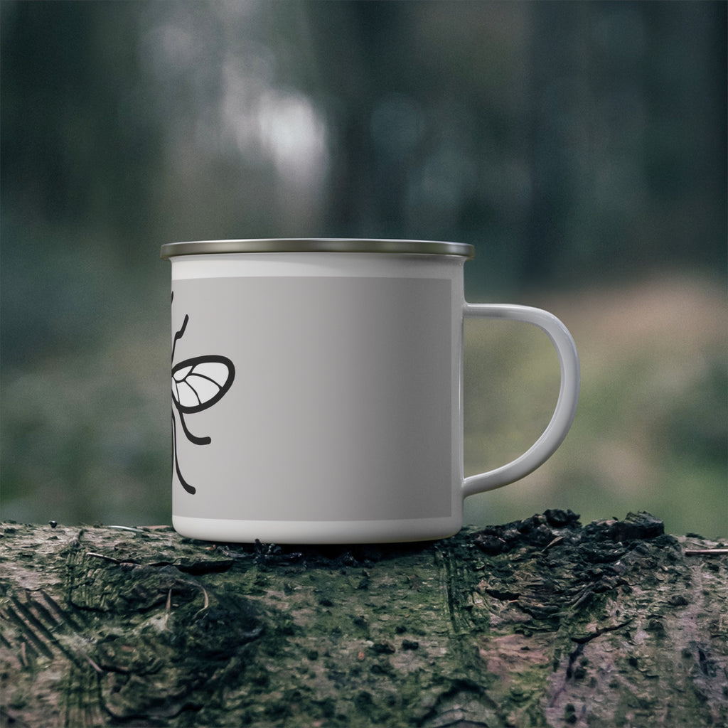 Manchester Yellow Bee Design with 'Hope Strength Peace' | Enamel Camping Coffee Cup
