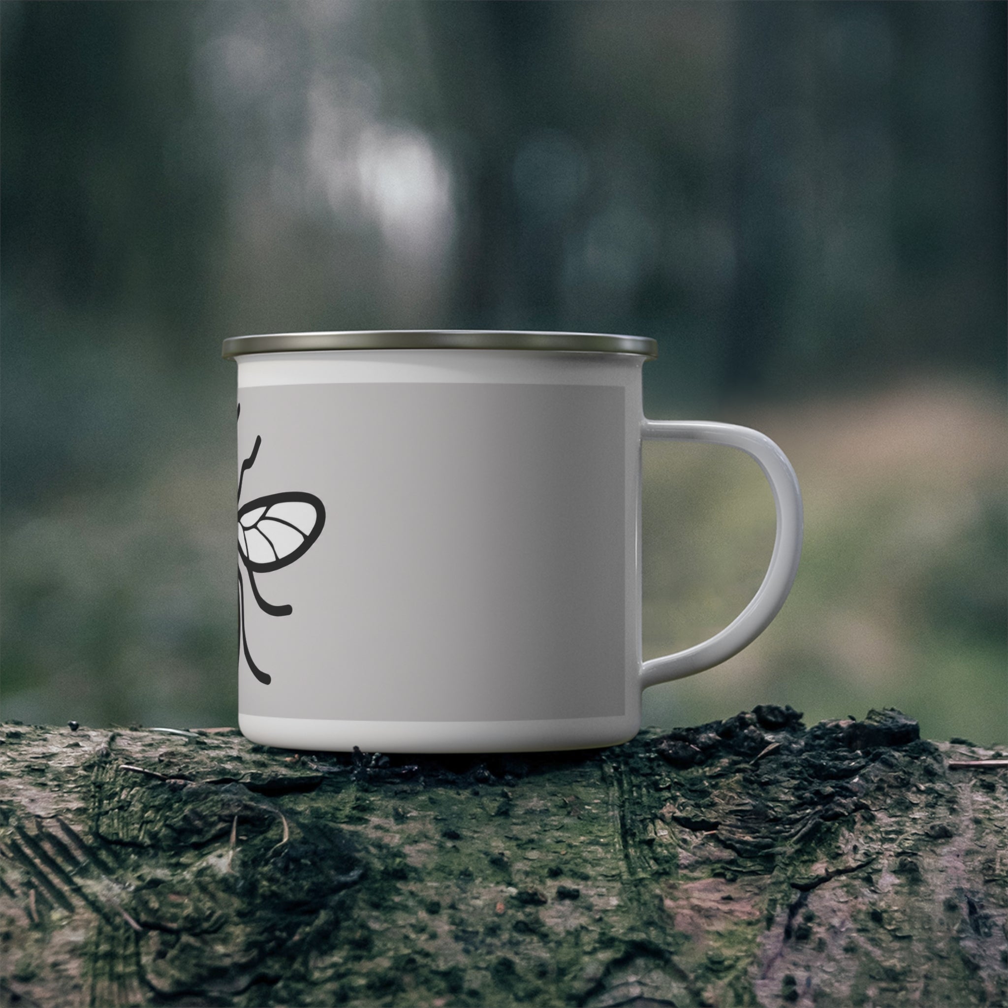 Manchester Yellow Bee Design with 'Hope Strength Peace' | Enamel Camping Coffee Cup