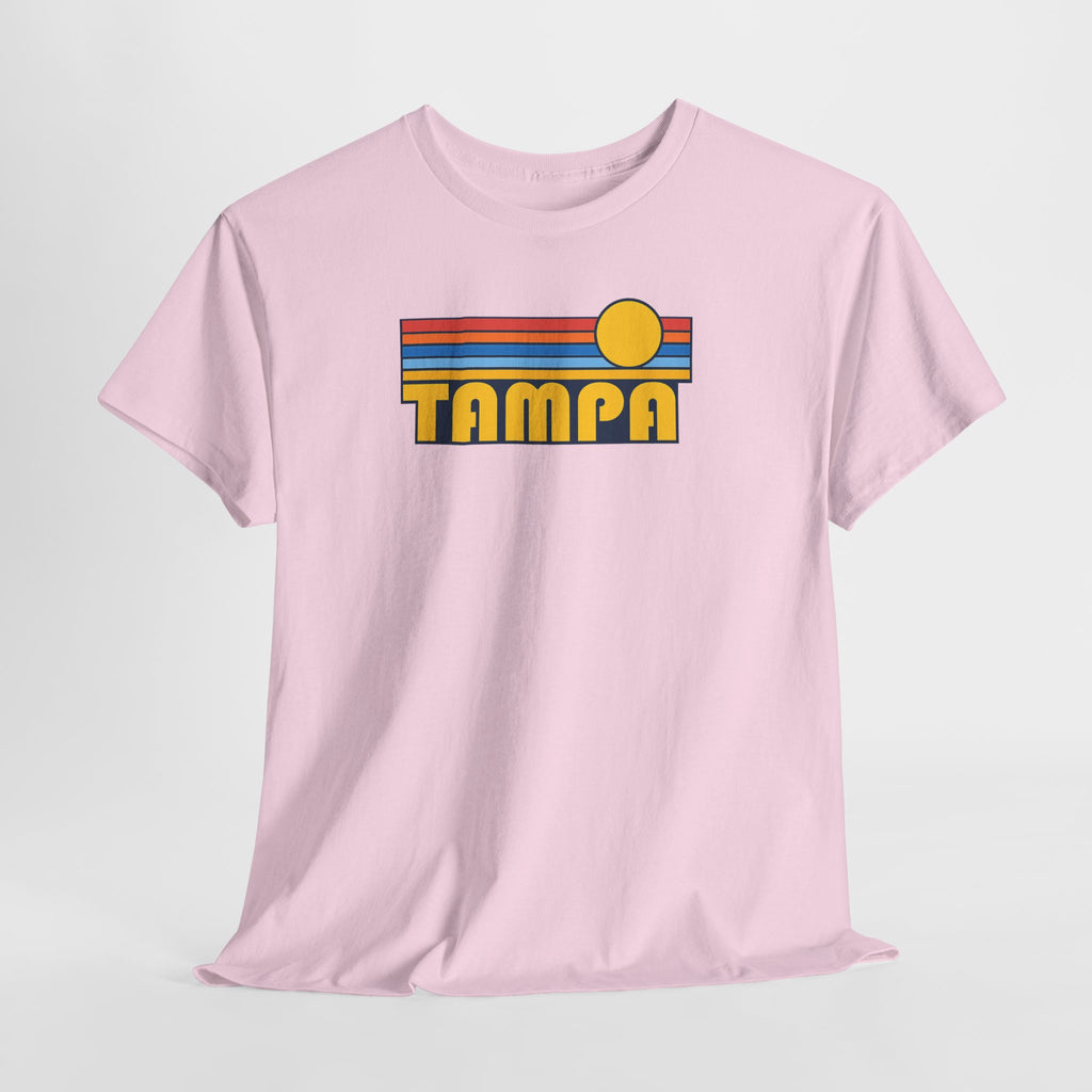 Tampa Retro Sunset T-Shirt — Vintage 70s Striped Beach Tee