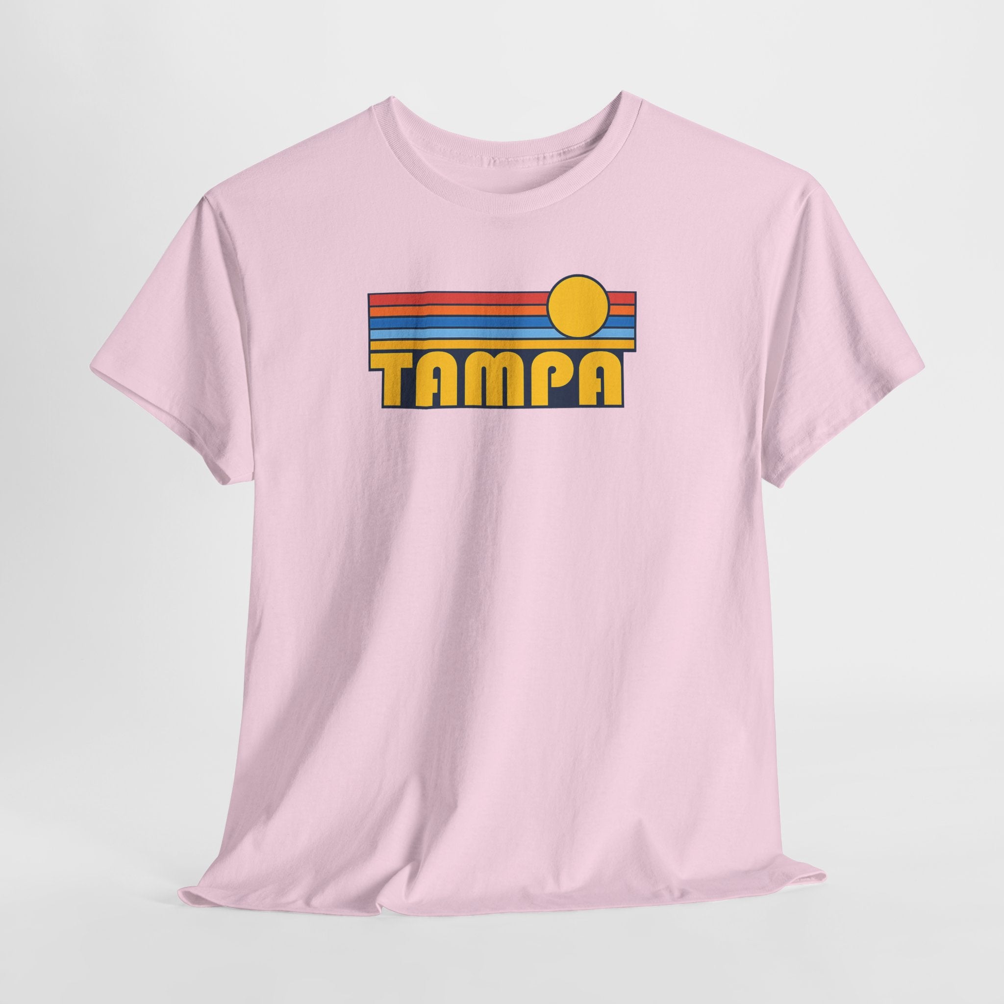Tampa Retro Sunset T-Shirt — Vintage 70s Striped Beach Tee