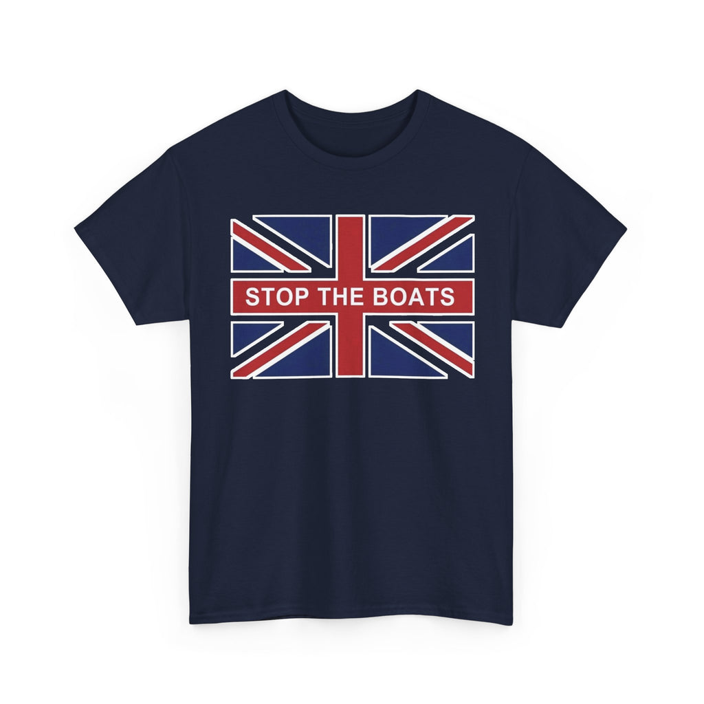 Union Jack "Stop The Boats" Political Statement Tee / T-Shirt