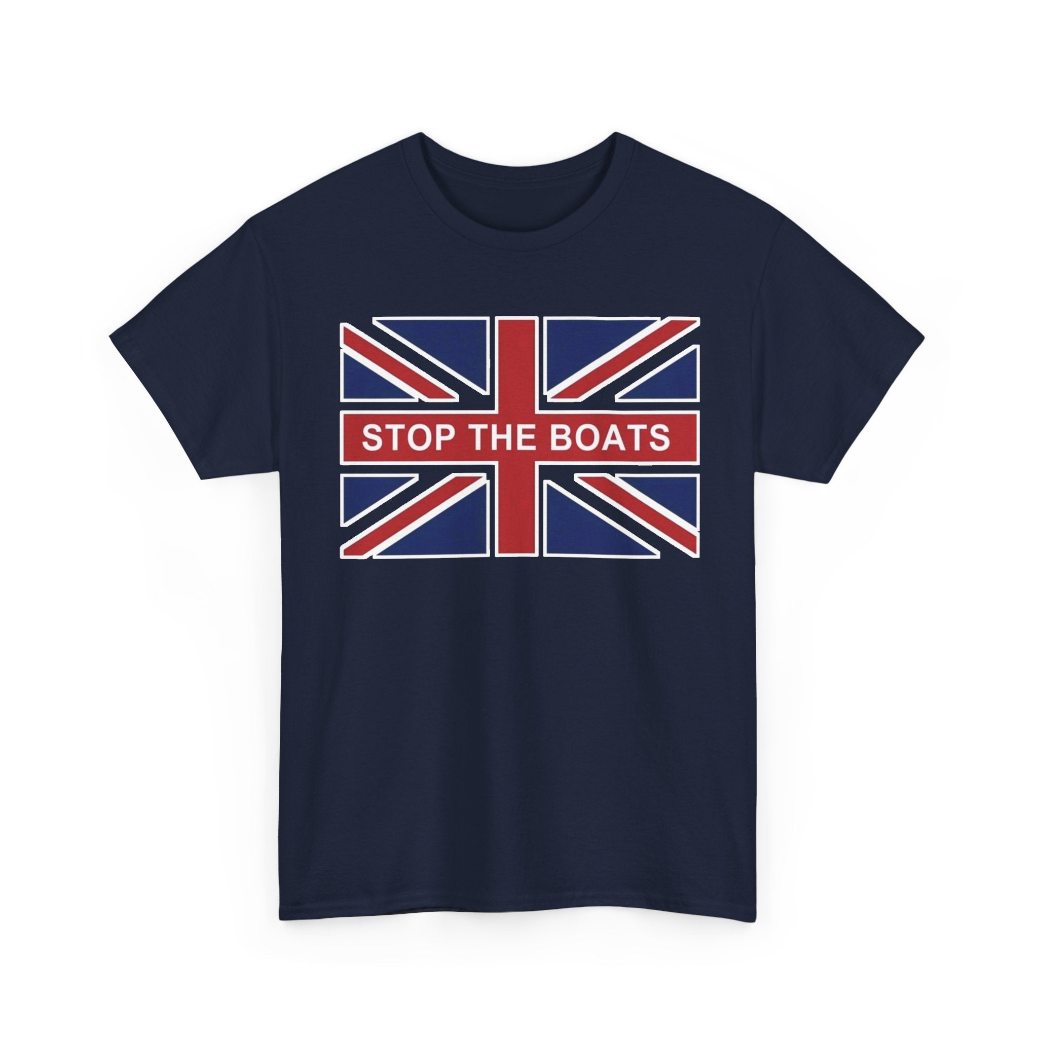Union Jack "Stop The Boats" Political Statement Tee / T-Shirt