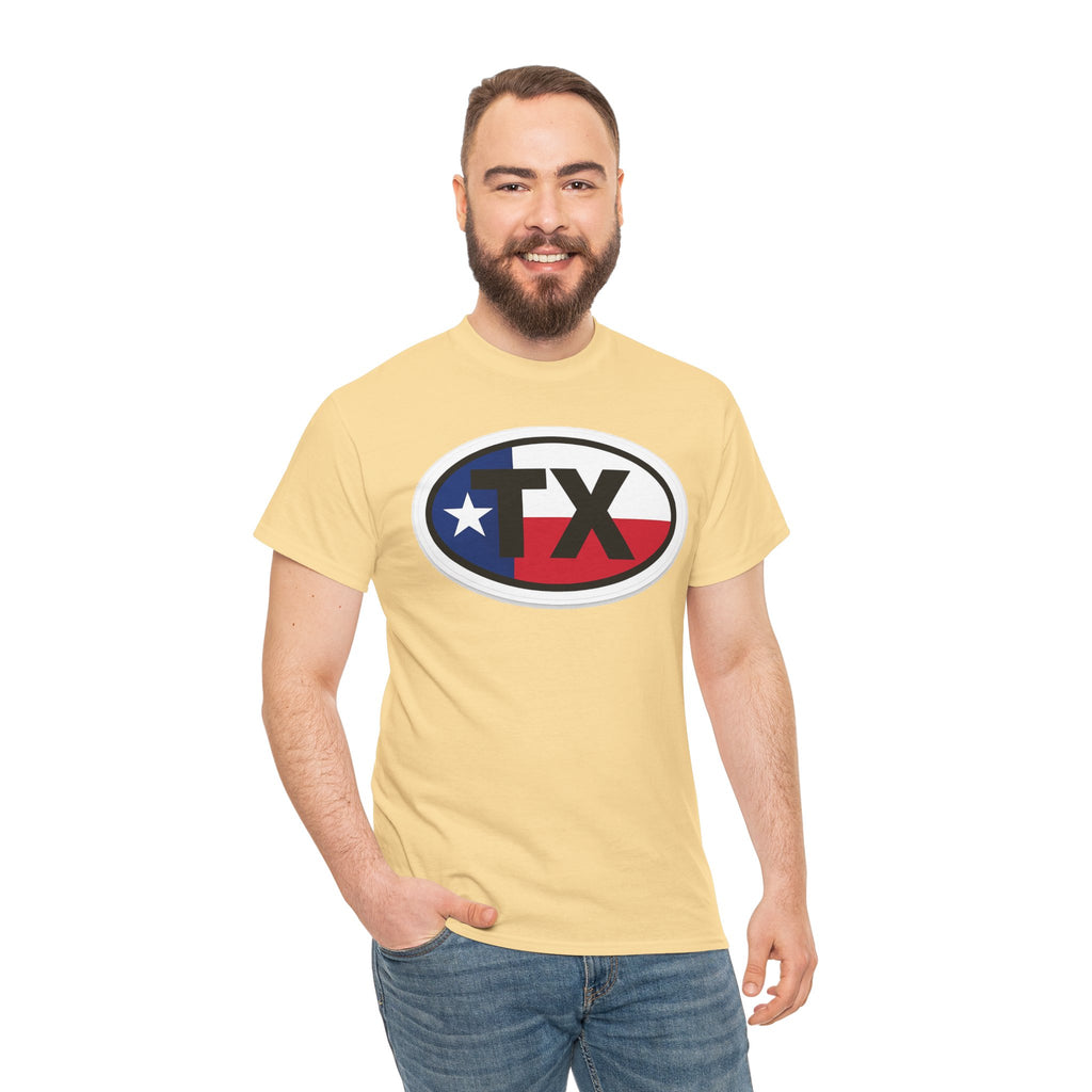 Texas Flag TX Oval T-Shirt — Patriotic Lone Star Tee