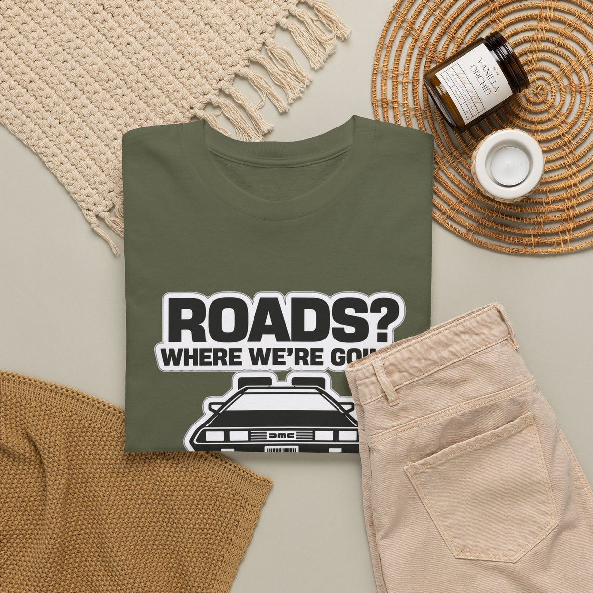 Roads? Where We’re Going We Don’t Need Roads Cotton T-Shirt