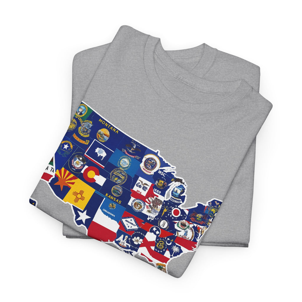 USA Map Flag T-Shirt — United States State Flag Map Tee