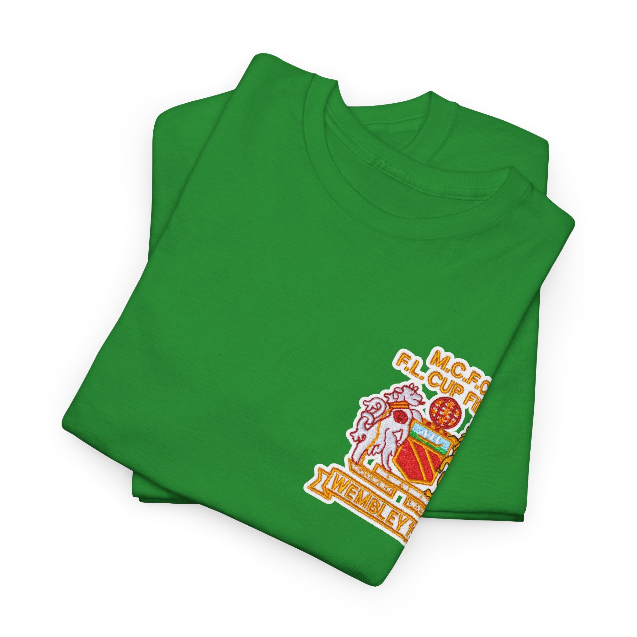 Manchester City 1976 League Cup Final Crest Cotton T‑Shirt — Vintage Football Fan Tee