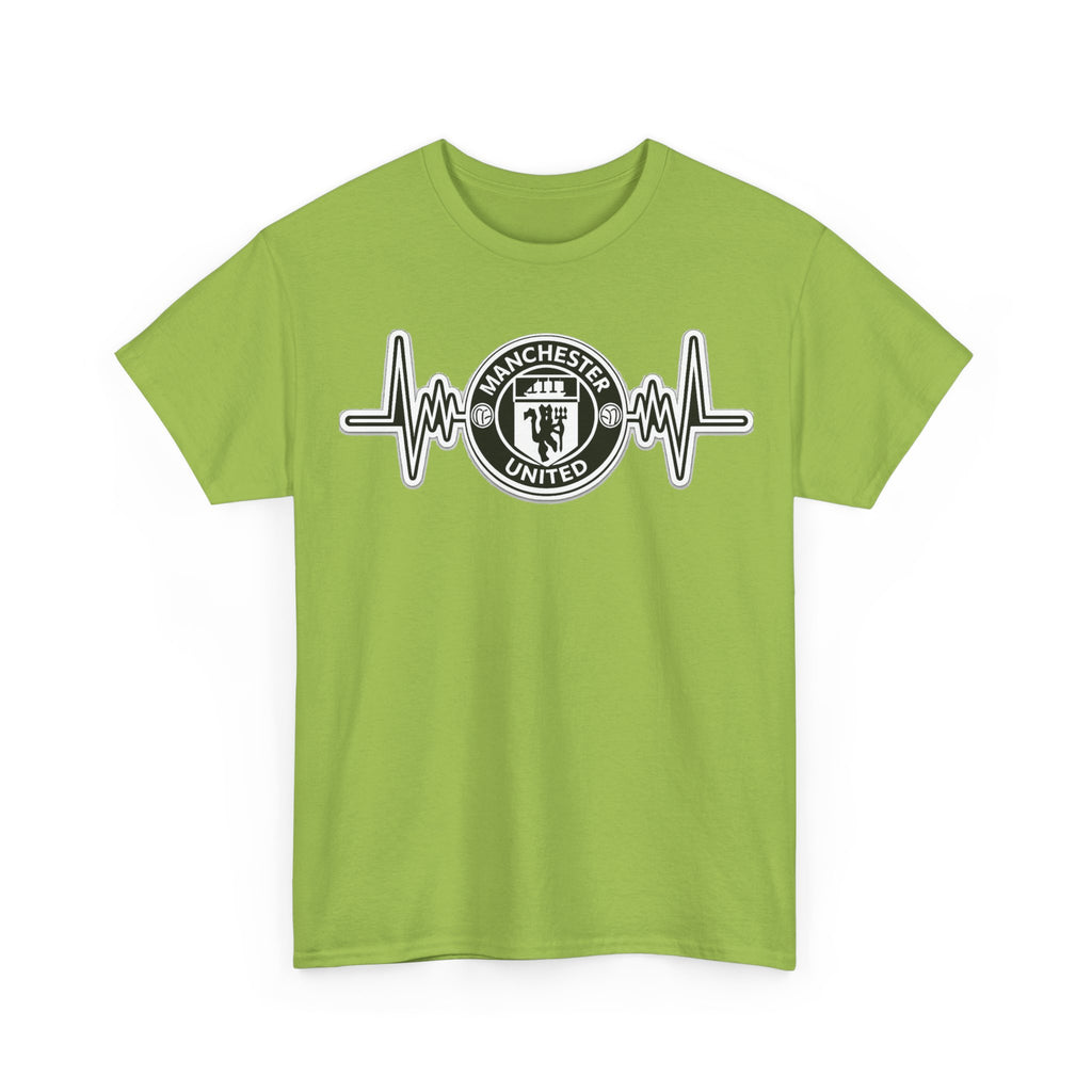 Manchester United Inspired Heartbeat T‑Shirt — Football Fan Pulse Tee