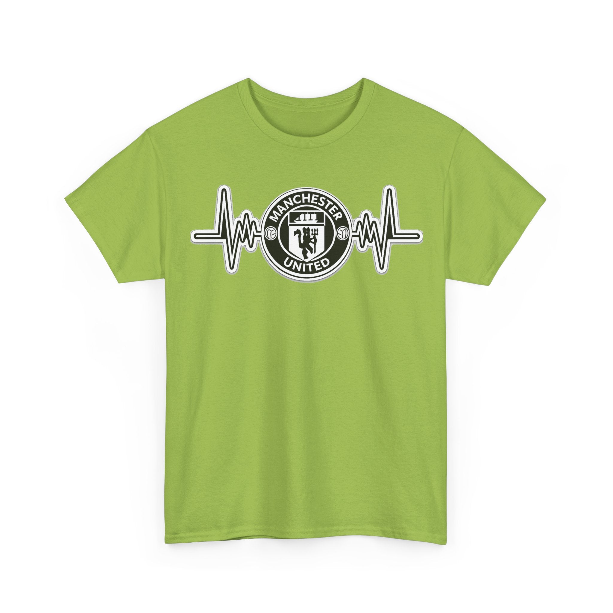 Manchester United Inspired Heartbeat T‑Shirt — Football Fan Pulse Tee