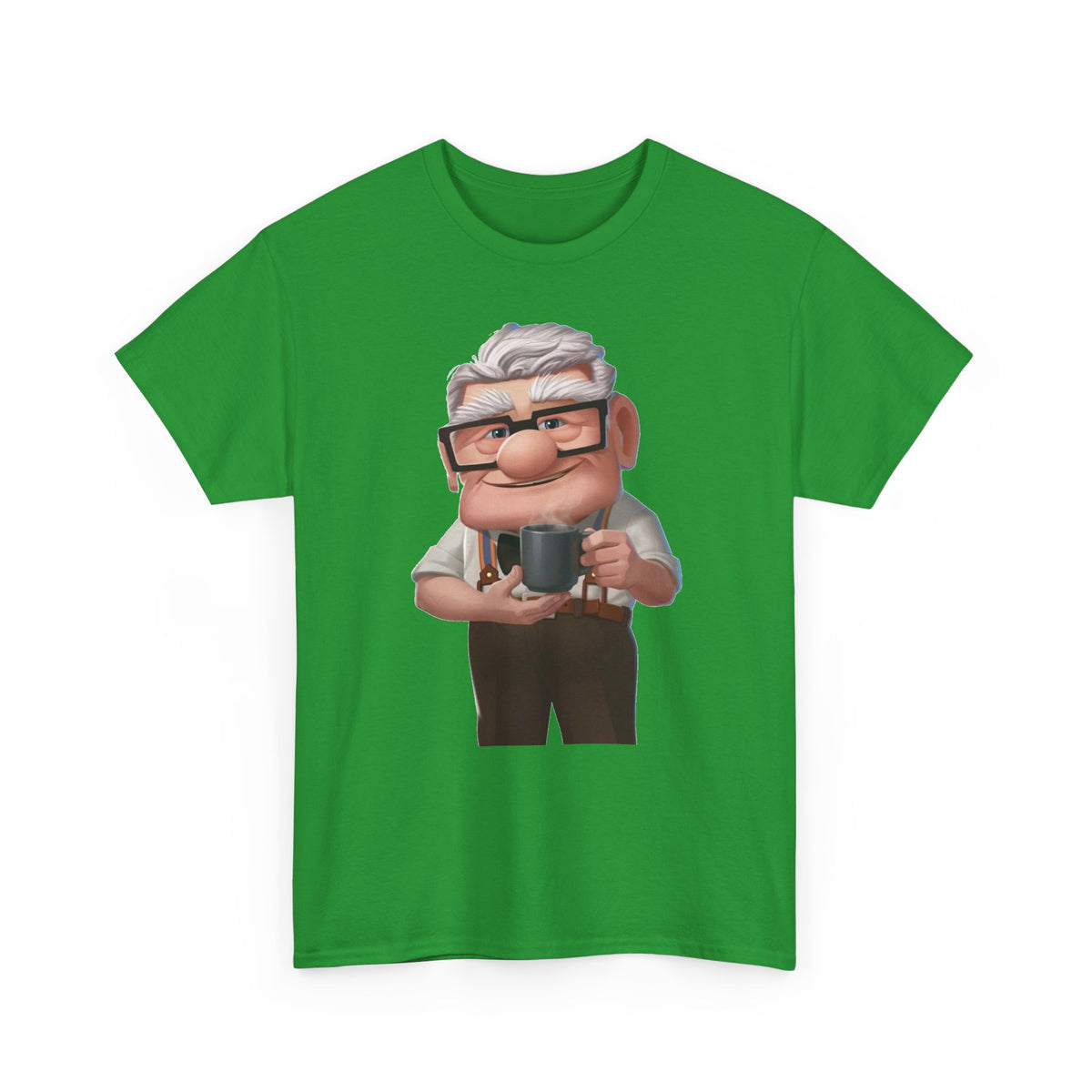 Disney Up Cartoon Grandpa Mug Graphic Tee - Cute Elderly Character T-Shirt