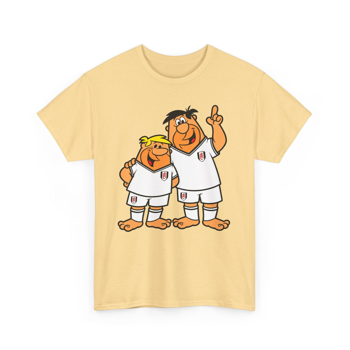 Fulham Flintstones Fred & Barney Cartoon Cotton T-Shirt Tee - Vintage Flintstones-Style Brothers Shirt