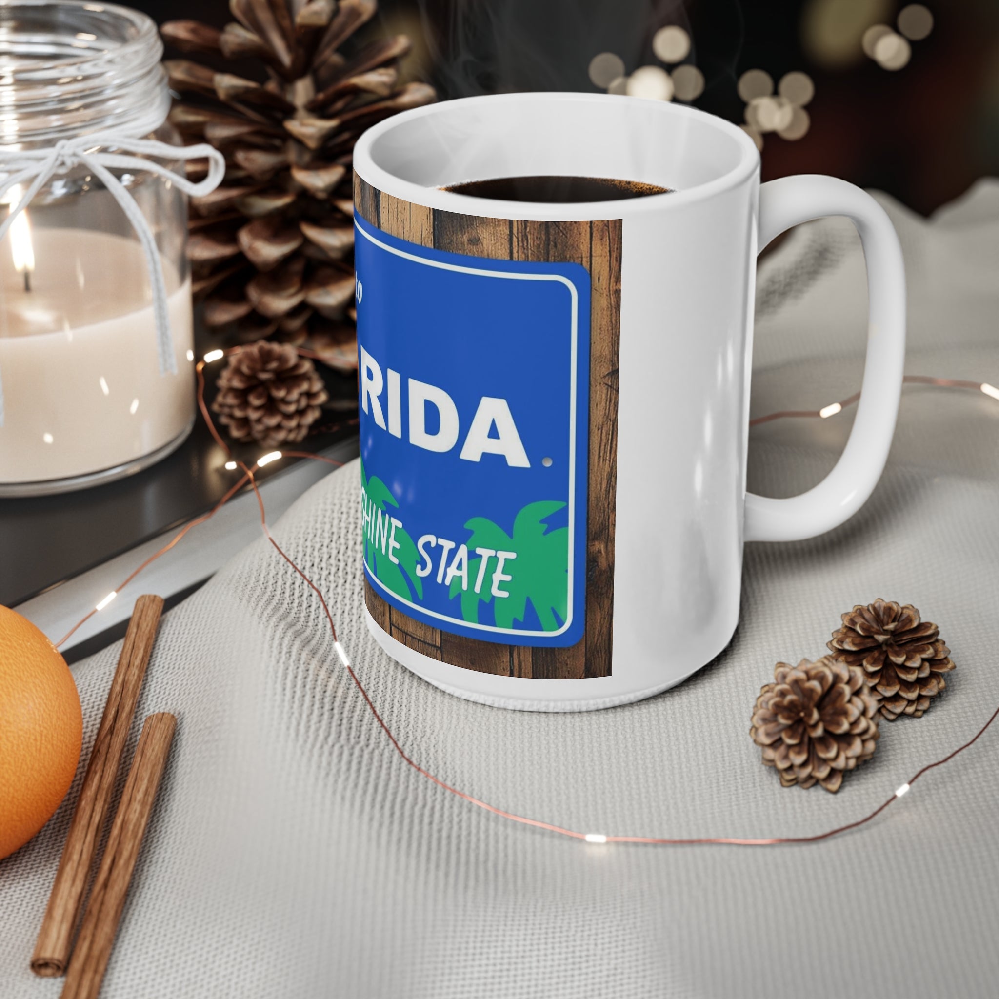 Florida 'Welcome to Florida - The Sunshine State' Ceramic Coffee Mug (11oz, 15oz)