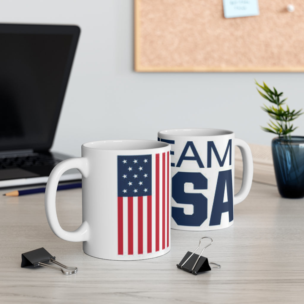 Mug — Team USA Ceramic Coffee Mug (11oz & 15oz) with American Flag