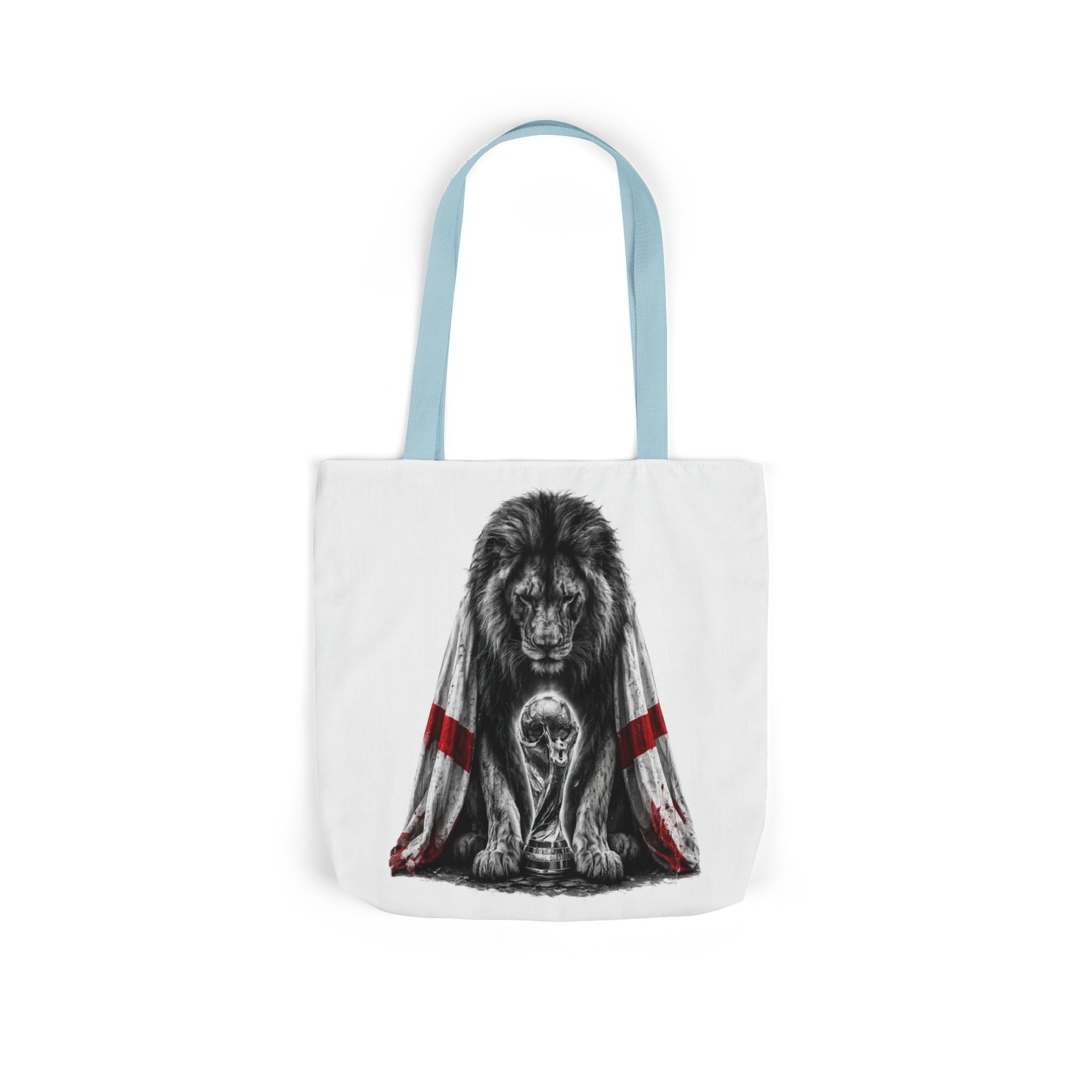 England Lion Guardian Canvas Tote — Protective Lion & Cub Illustration Tote Bag