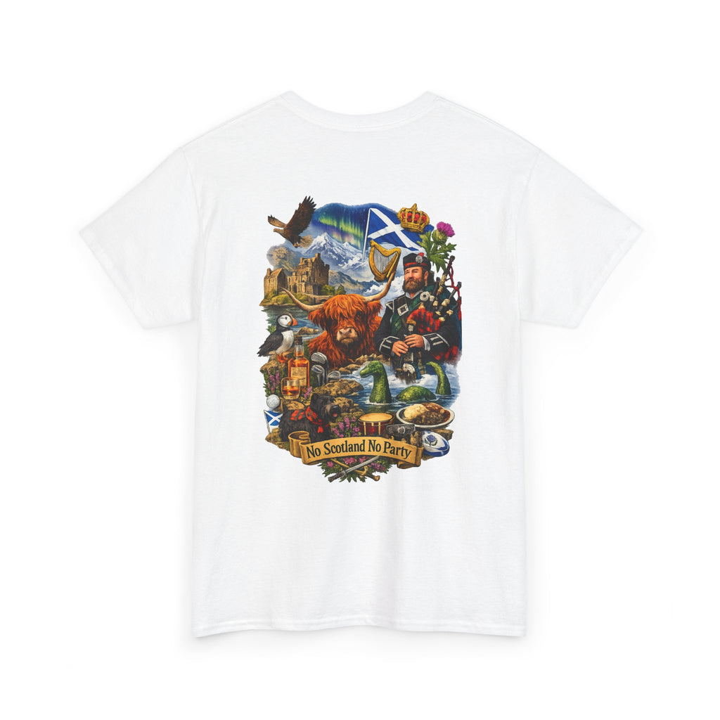Scotland Collage T-Shirt — "No Scotland No Party" Scottish Heritage Tee