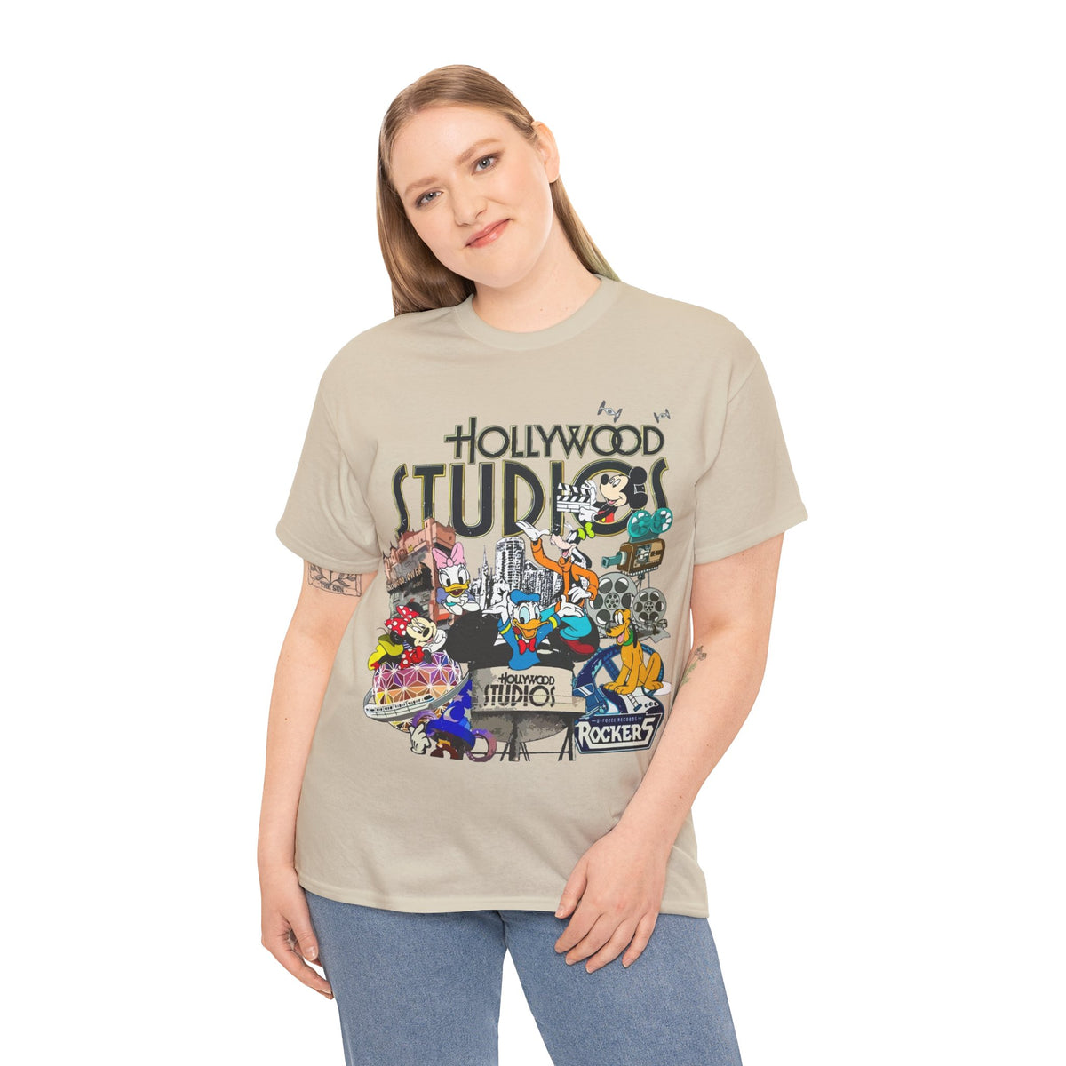 Hollywood Studios Collage T-Shirt — Vintage Theme Park Character Tee