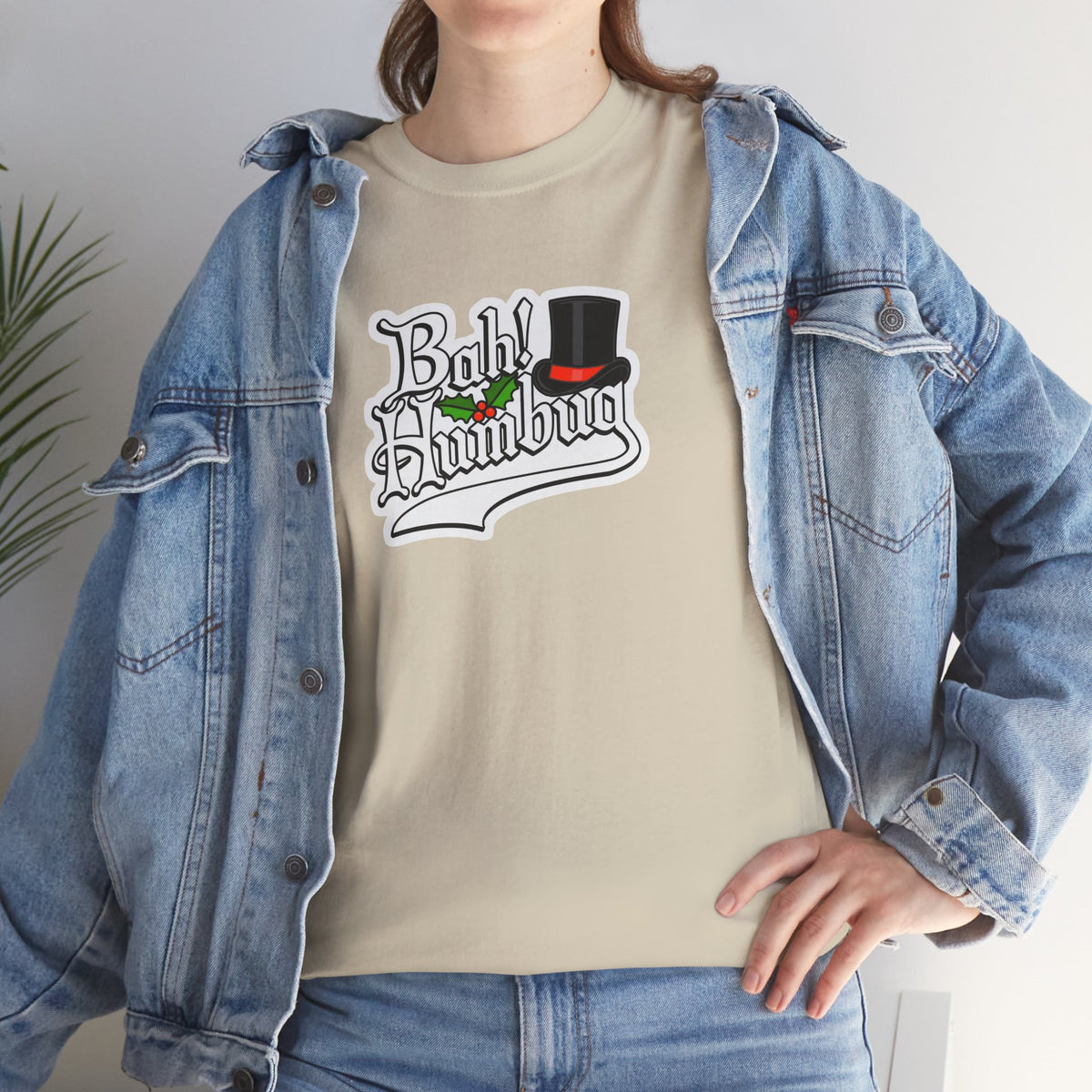 Bah Humbug Christmas Graphic Cotton T-Shirt / Tee