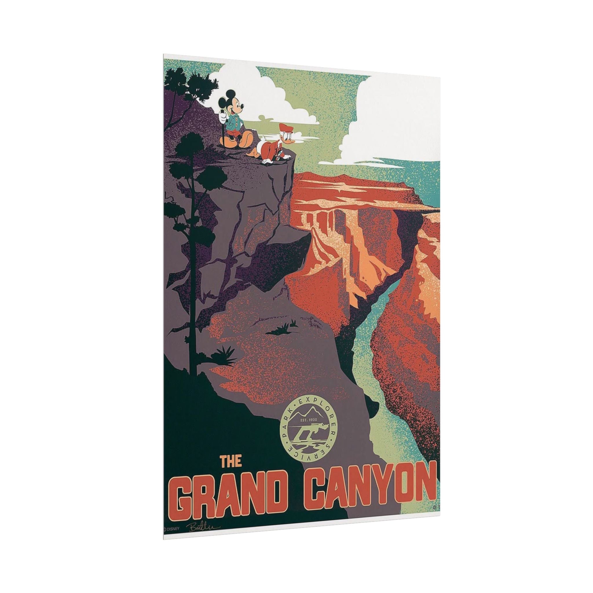 Grand Canyon Retro Travel Poster - Rolled Poster