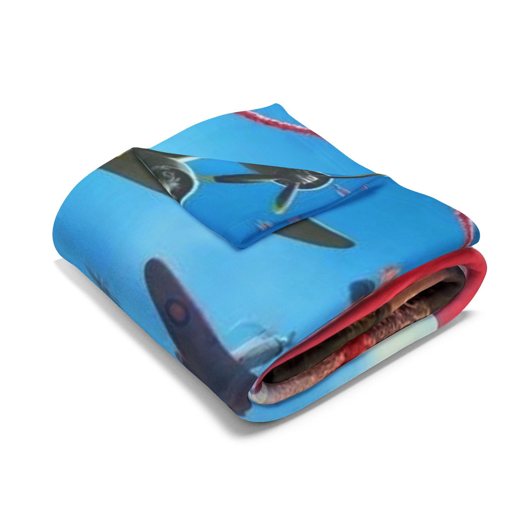 Union Jack Victory Fleece Blanket — Vintage WWII London Memorial Scene