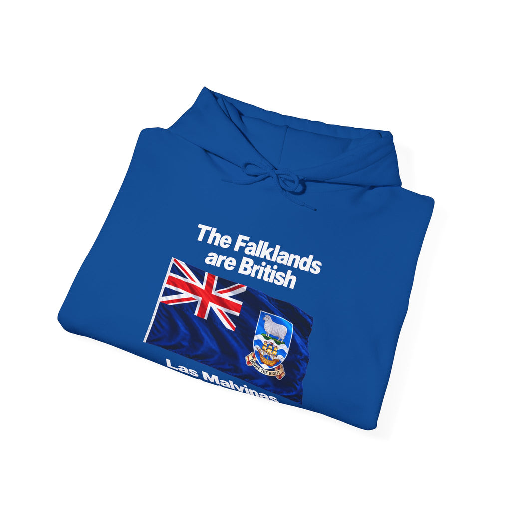 Falklands Are British Hoodie – Bilingual 'Las Malvinas son británicas' Flag Pullover