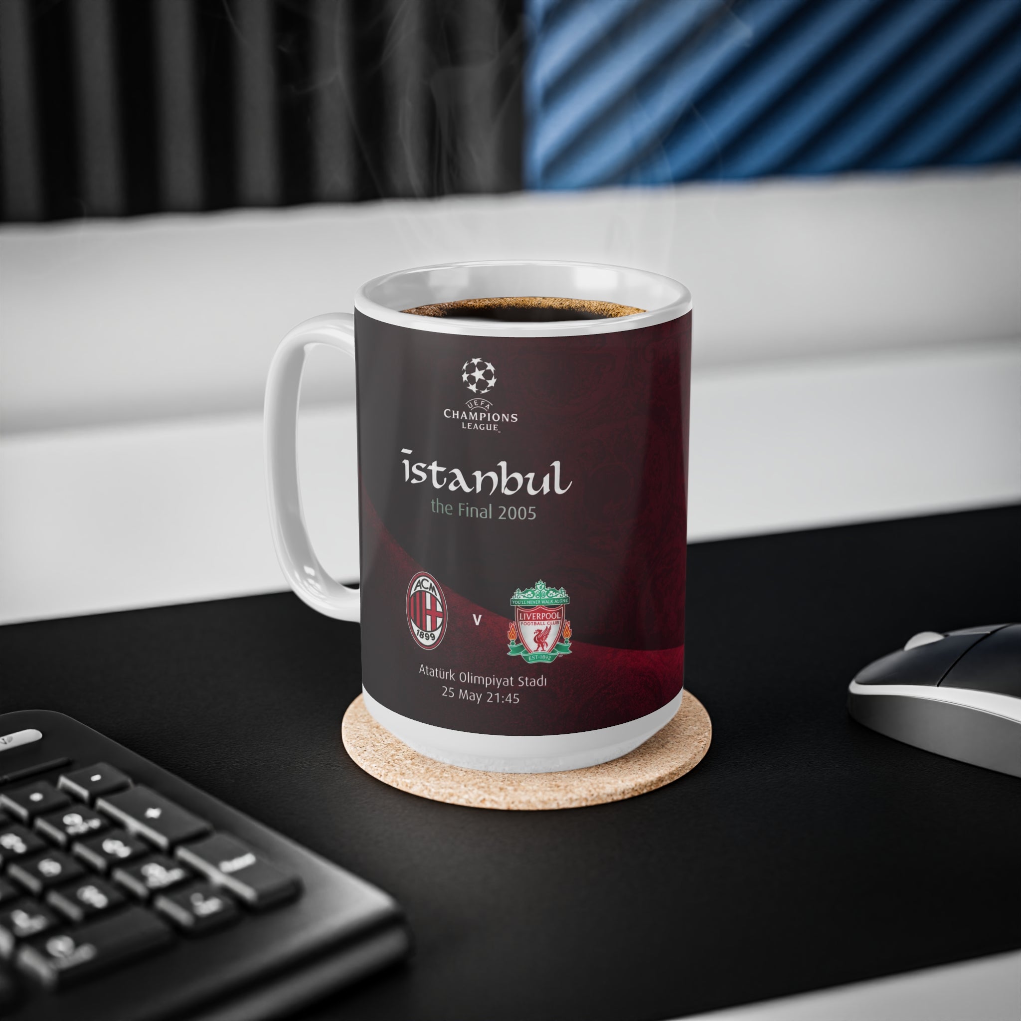2005 Champions League Final Programme Cover Inspired Mug — AC Milan vs Liverpool 11oz/15oz Ceramic