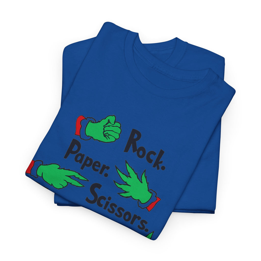 Funny Holiday Tee — "Rock. Paper. Scissors. Throat Punch! I Win" Graphic T-Shirt