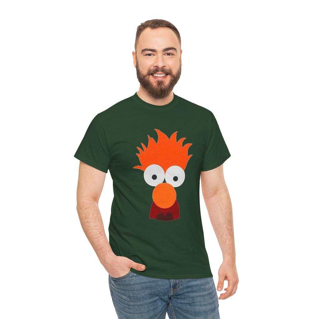 Beaker-Inspired Graphic Tee — Cute Orange Muppet Face T-Shirt