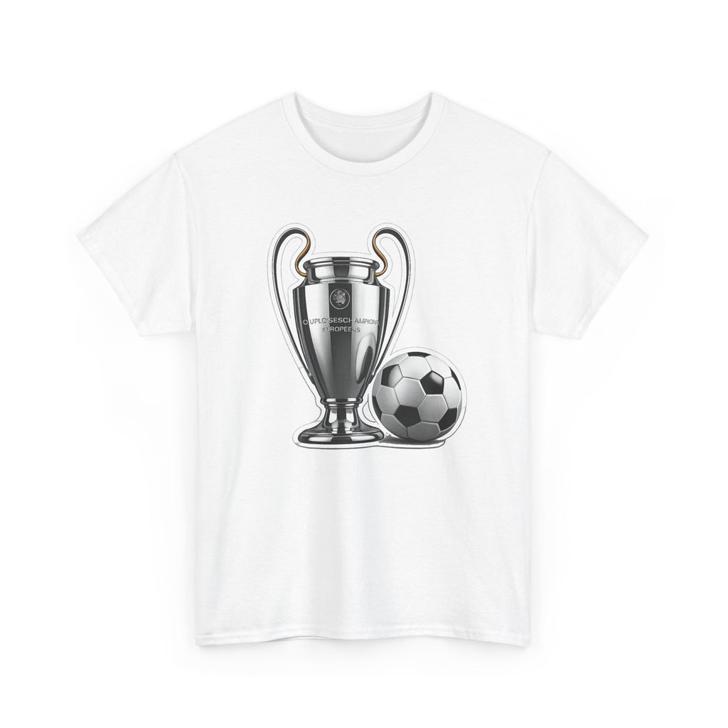 European Cup / Champions League Trophy & Ball Graphic Cotton T-Shirt