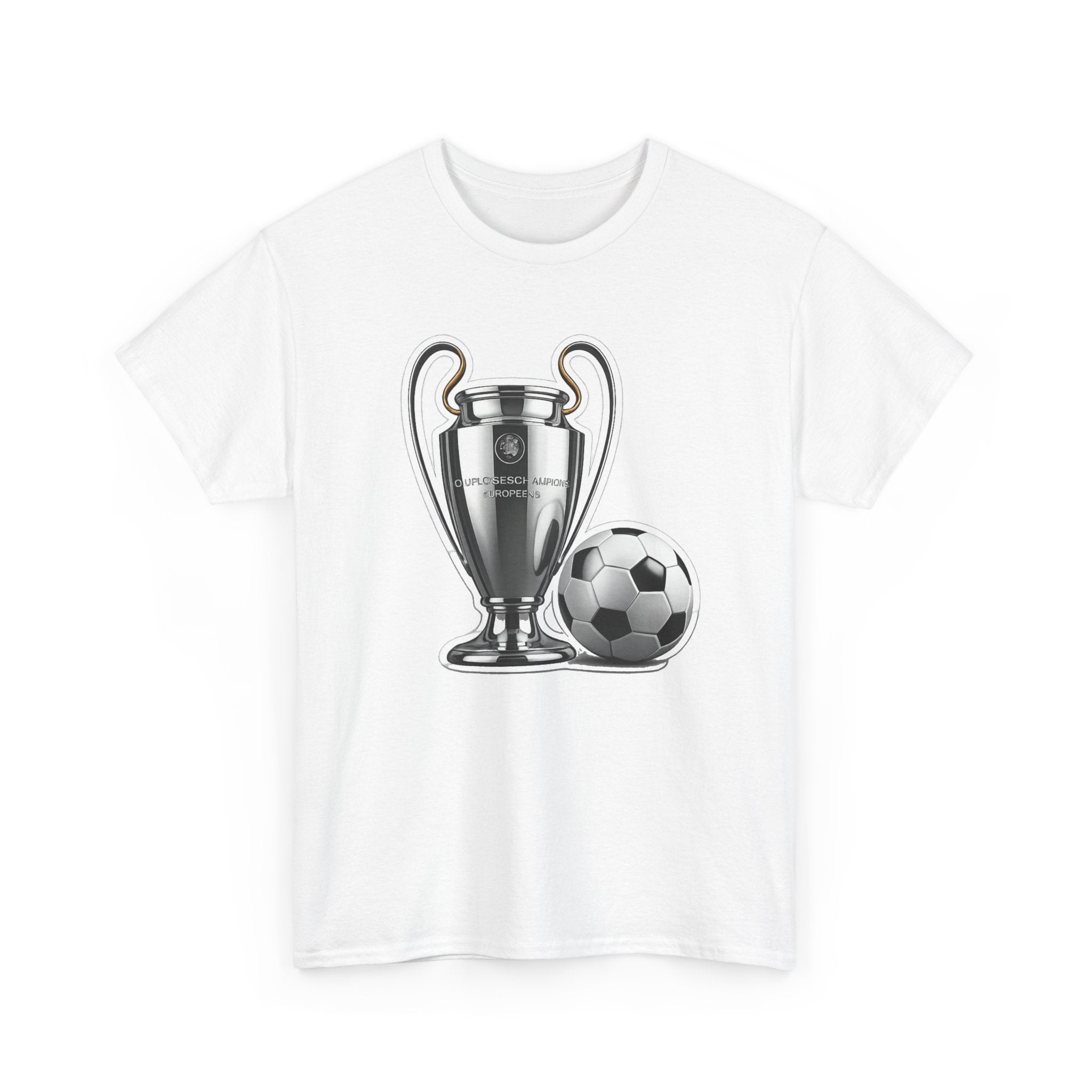 European Cup / Champions League Trophy & Ball Graphic Cotton T-Shirt
