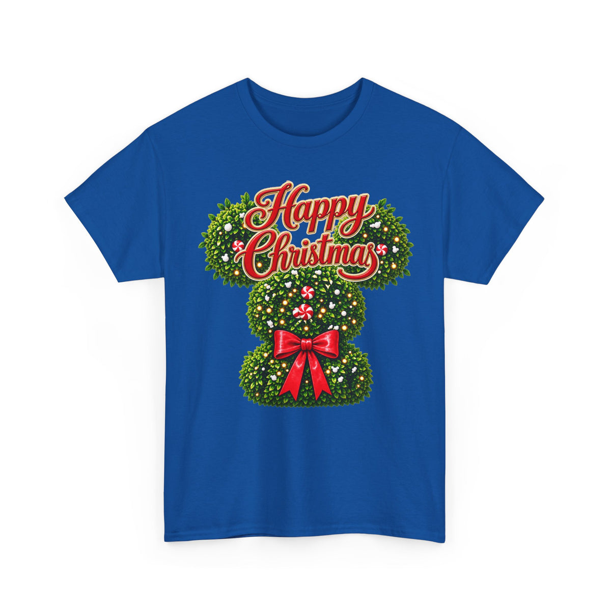 Christmas Wreath Mouse Tee – "Happy Christmas" Holiday Graphic T-Shirt