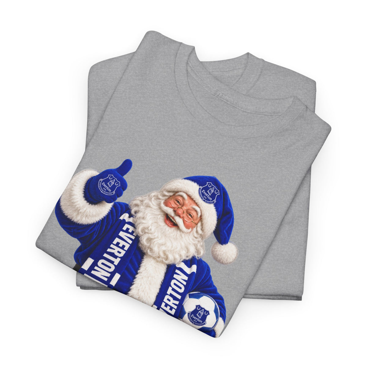 Everton Santa Scarf Christmas Tee - Holiday Vintage Santa T-Shirt
